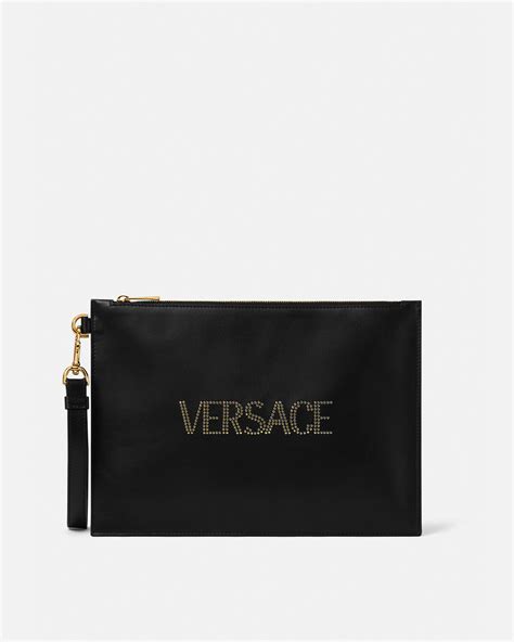 versace icon leather pouch|versace pouch men.